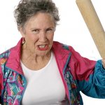 Aggression by an elderly woman