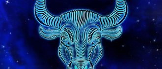 Taurus: zodiac sign image on a blue background