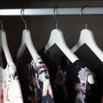 Women&#39;s dresses on hangers